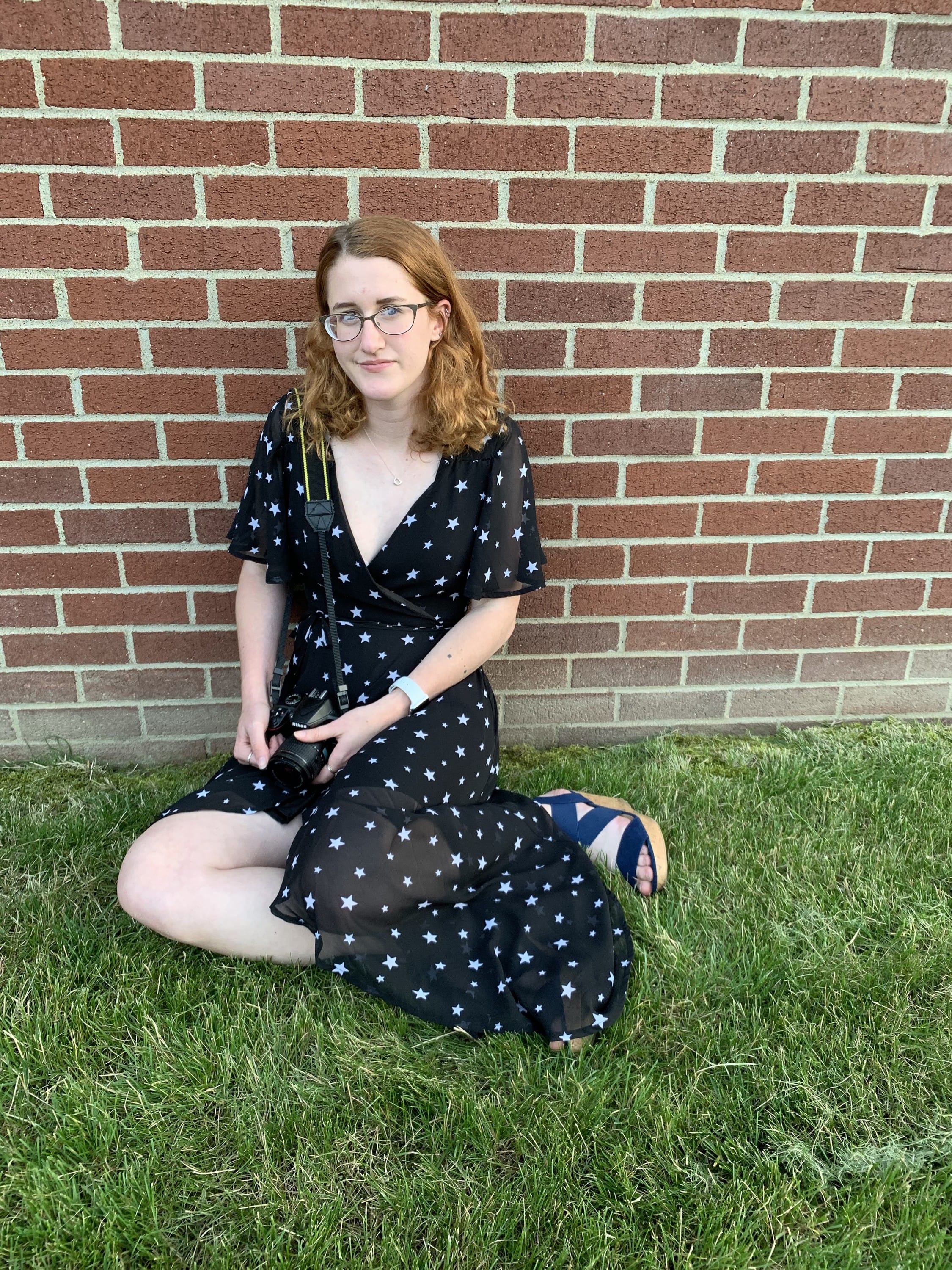 Star Print Wrap Dress
