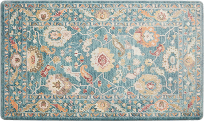 Blue Floral Kitchen Mat