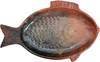 Vintage Mexican Clay Fish Bowl