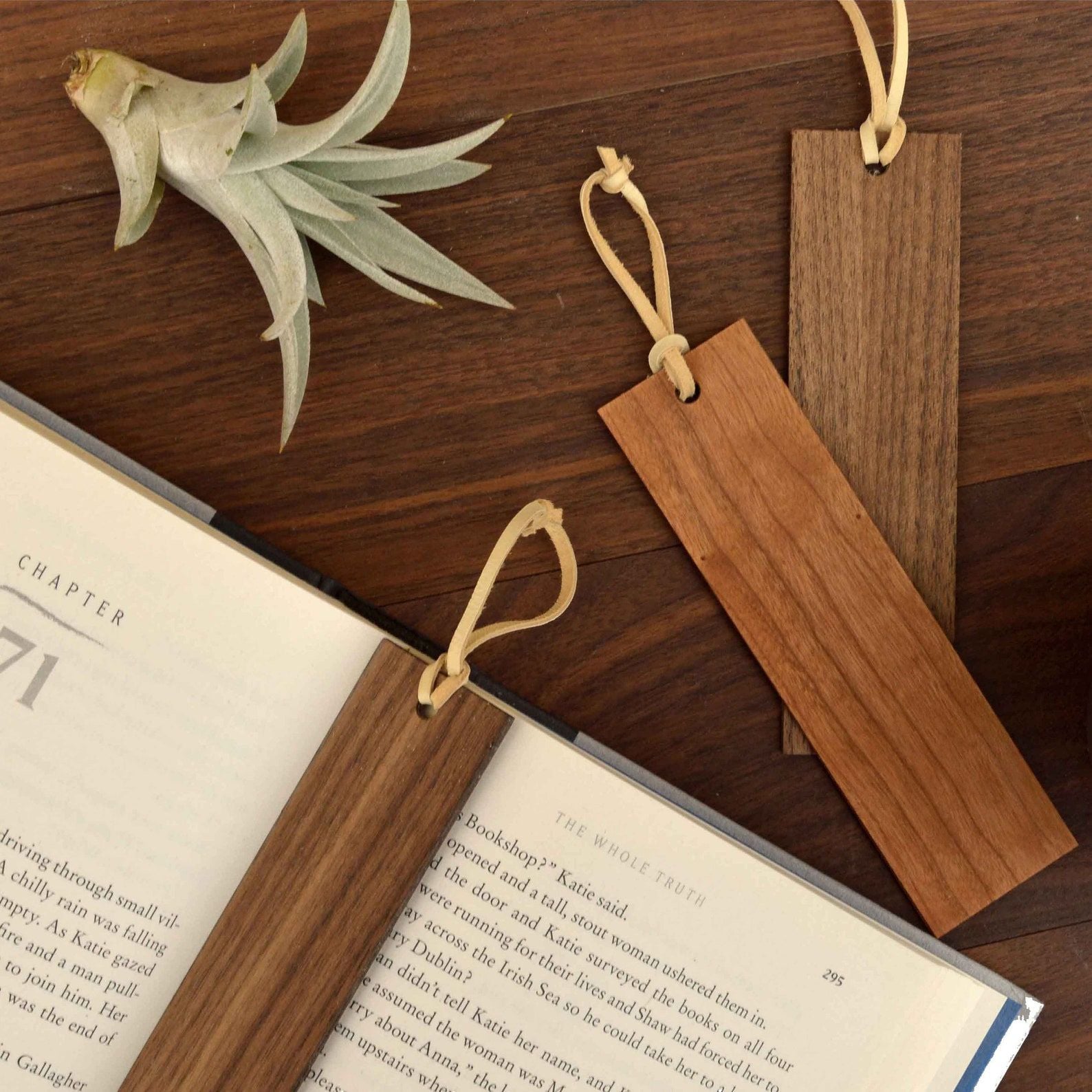 Wood bookmark from Etsy engraved with your wedding date