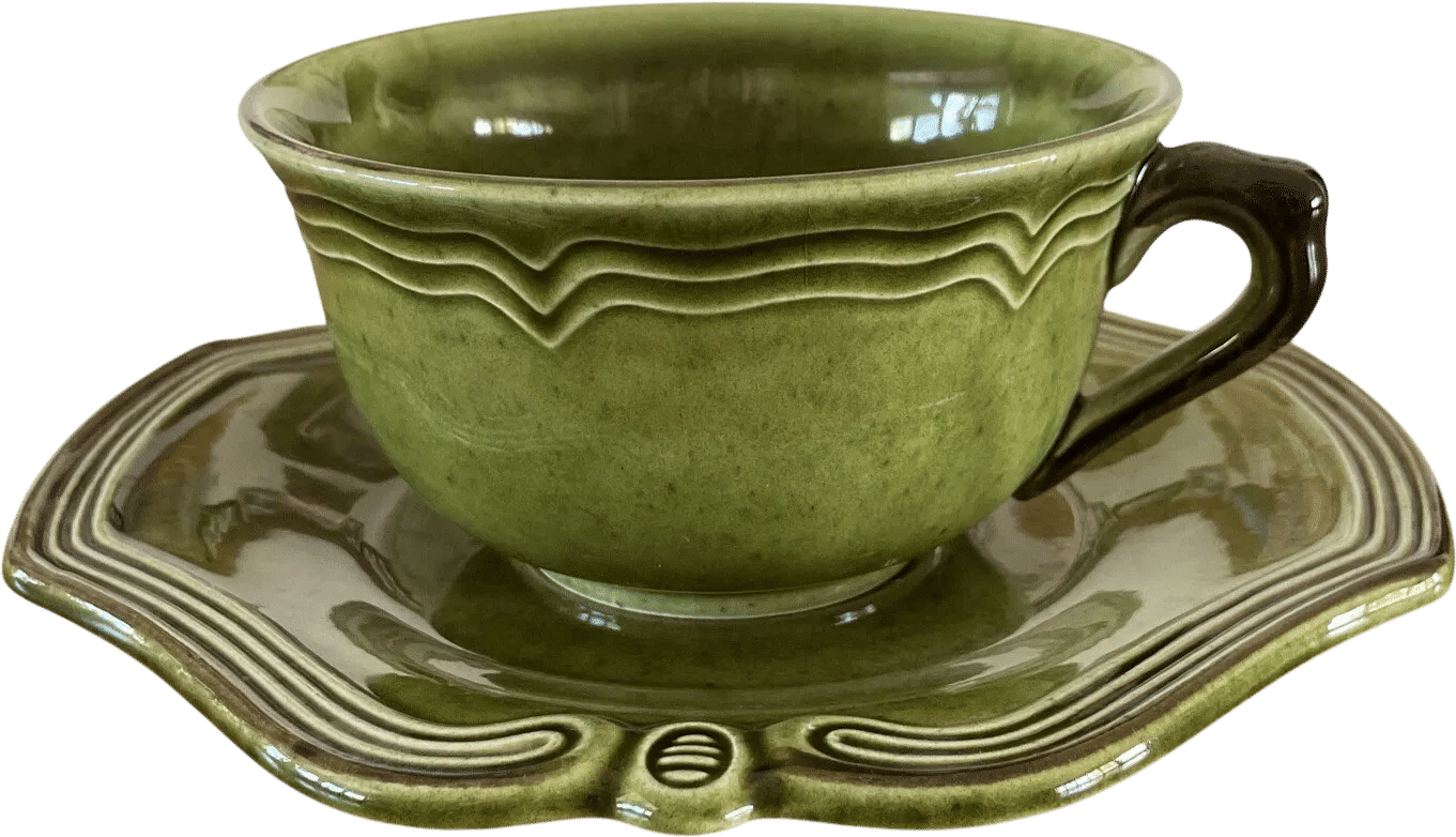 Le Poët-Laval Green Latte Cup & Saucer Set
