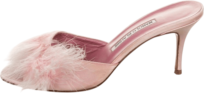 Satin Feather Kitten Heels