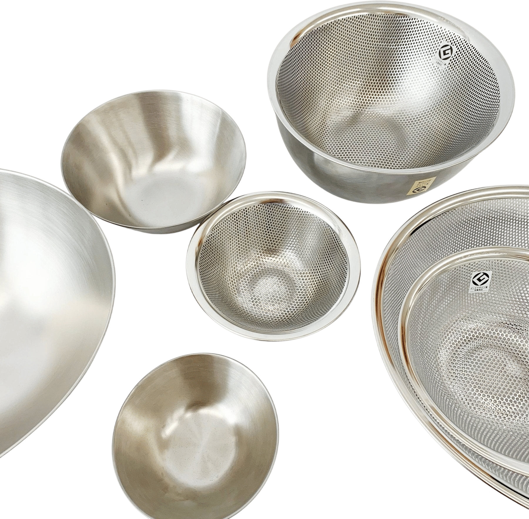 Sori Yanagi Stainless Strainers and Bowls