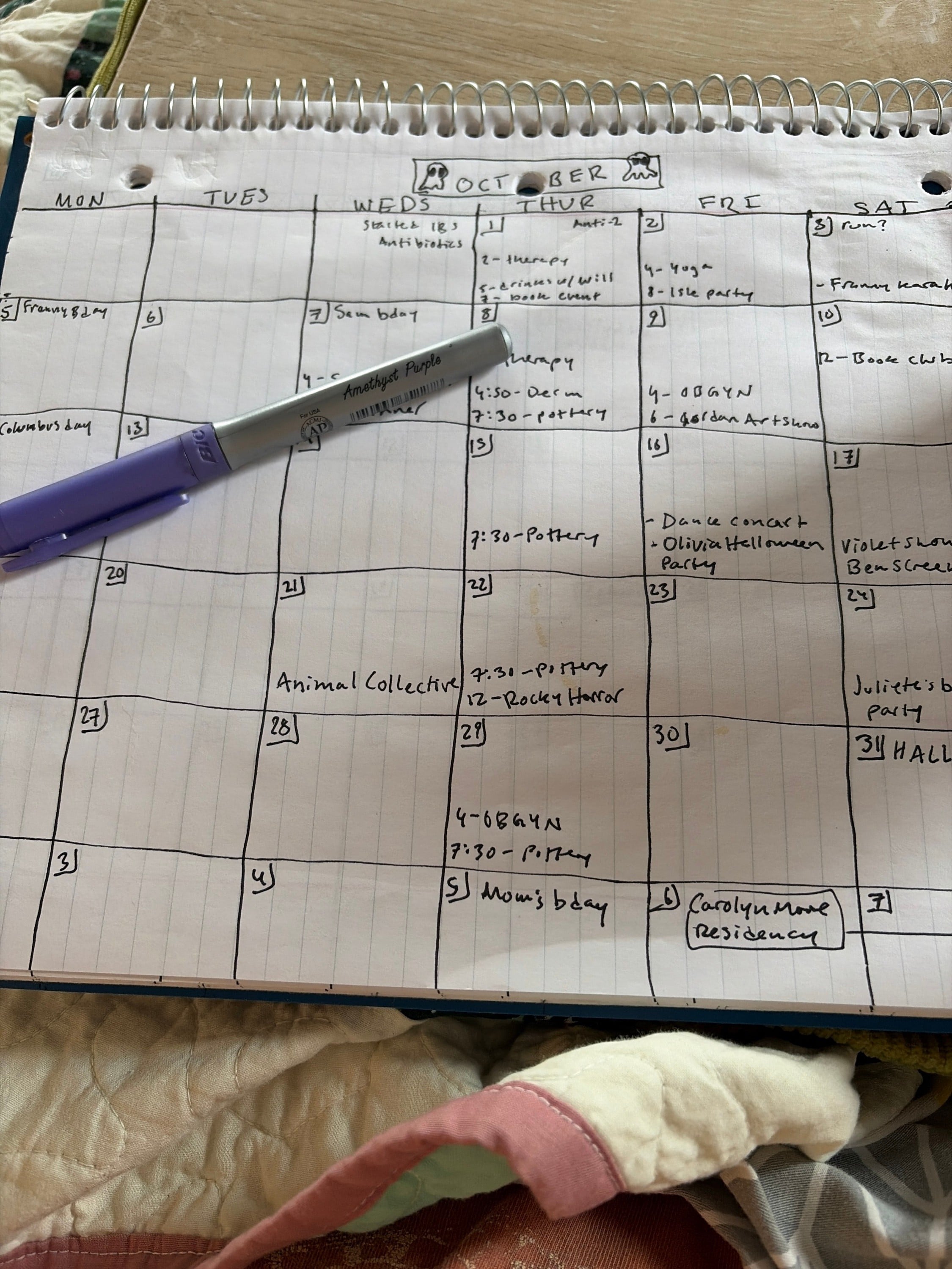 Drawing your own calendar