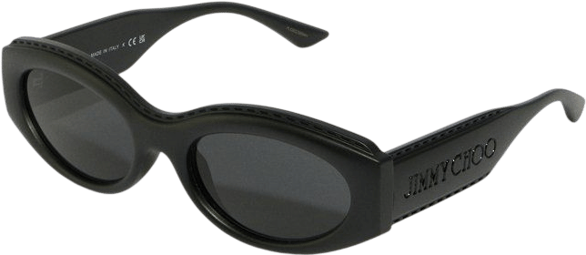 Matte Black Oval Sunglasses