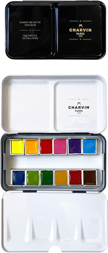 Metal Watercolor Black Box Extra Fine 12 Half Pans