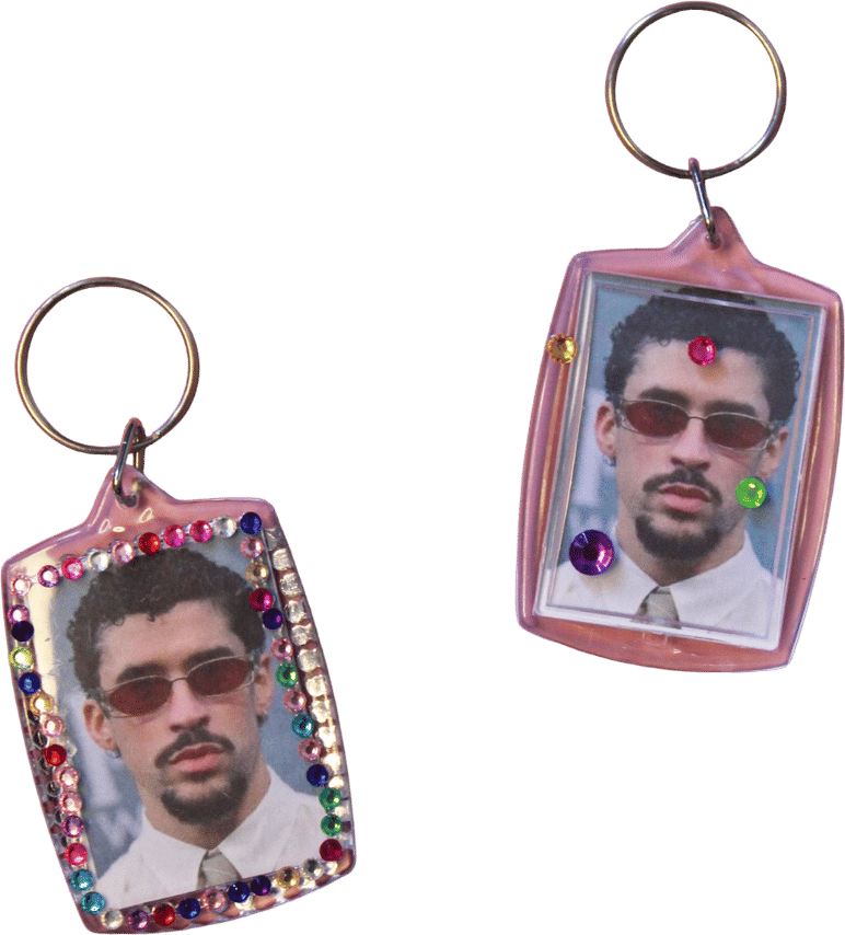 Bad Bunny Bedazzled Keychain