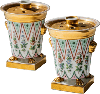 Antique French Porcelain Potpourri Vases