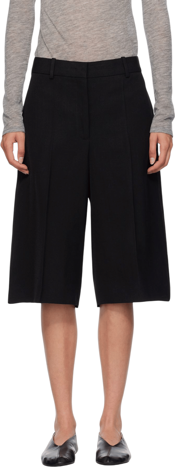 Jil Sander Black Viscose Silk Blend Shorts