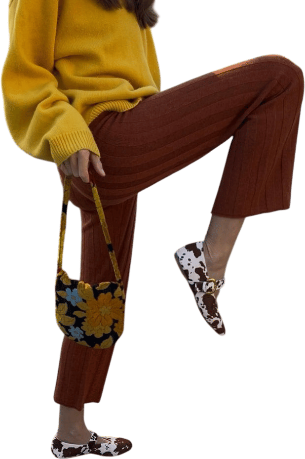 Iggy Ribbed Pants - Sepia