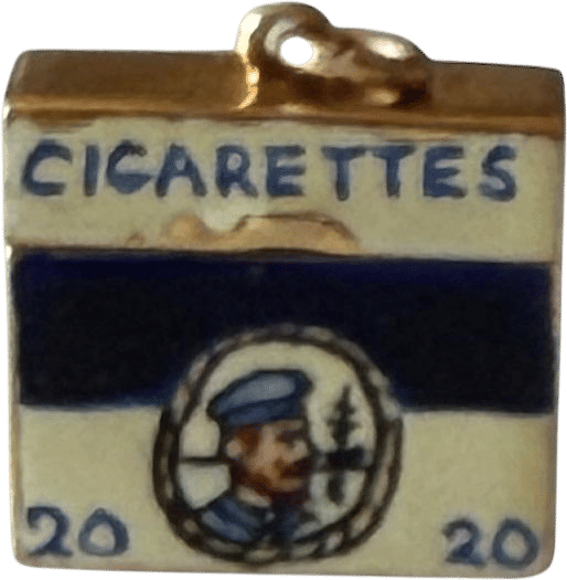 9ct Vintage Cigarette Box Charm (c. 1961)