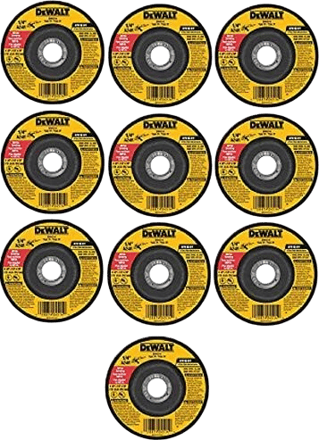 DEWALT DW4514B5 4-1/2-Inch by 1/4-Inch by 7/8-Inch Metal Grinding Wheel - 10 Pack