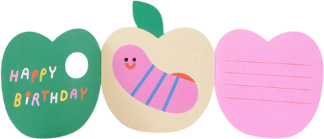 Apple Fold Out Kid's Birthday Card
