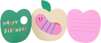 Apple Fold Out Kid's Birthday Card