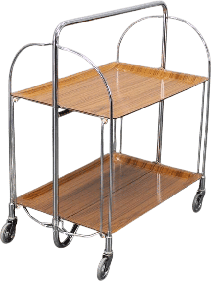 Mid Century Folding Serving Cart Italy 1970s Chrome Bar Trolley - Etsy
