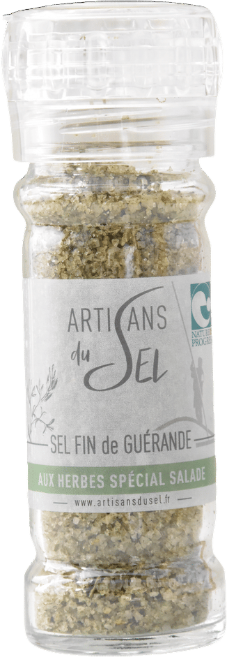 Sel fin de Guérande Spécial Salade – Moulin Rechargeable 80g | Artisans du Sel