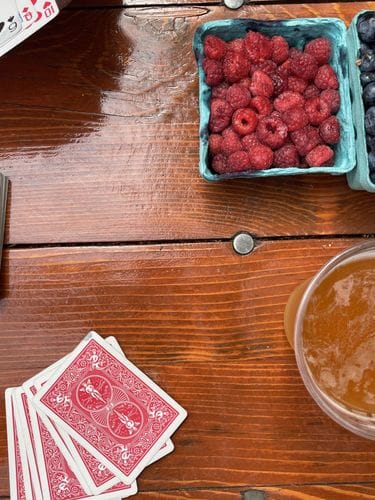 playing gin at the beer garden