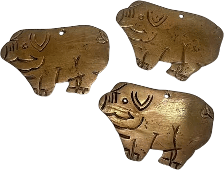 Vintage Brass Pig Charms