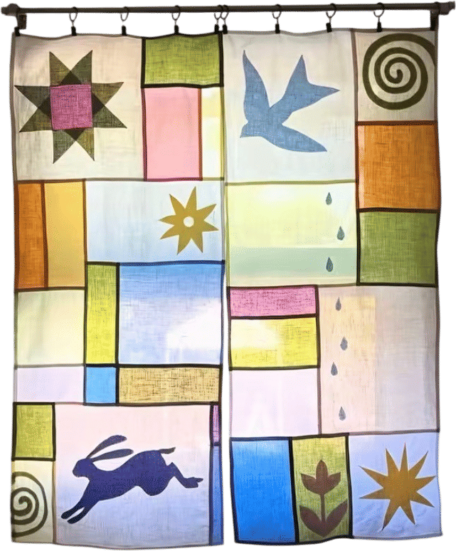 patchwork curtains!