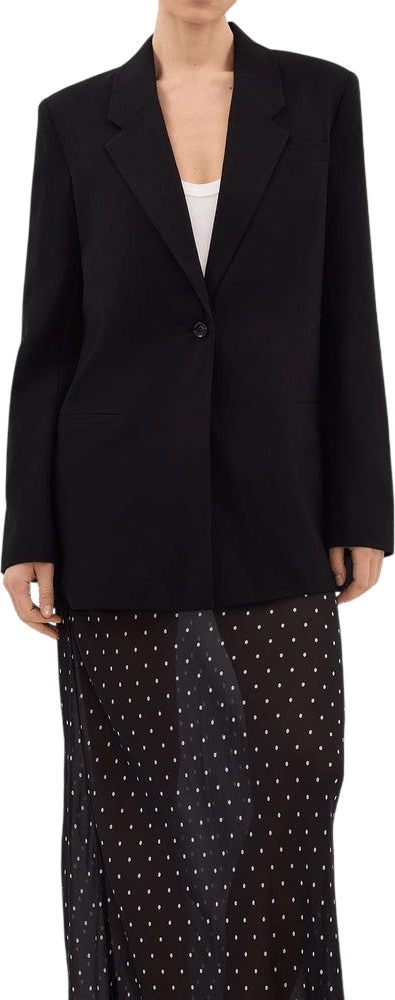 An oversized black blazer