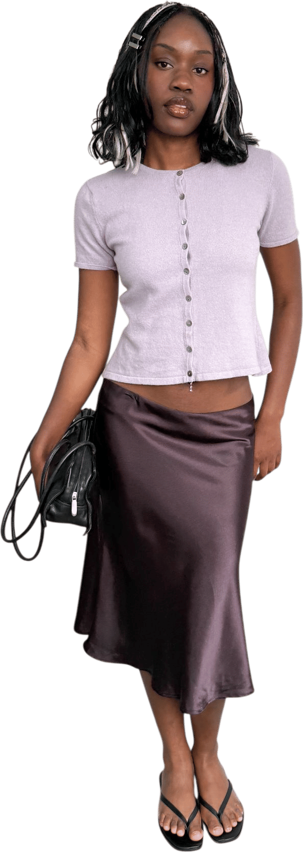 Purple Short Sleeve Cardigan