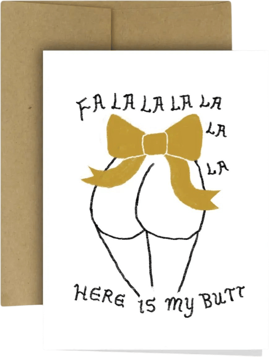 a holiday card about butts