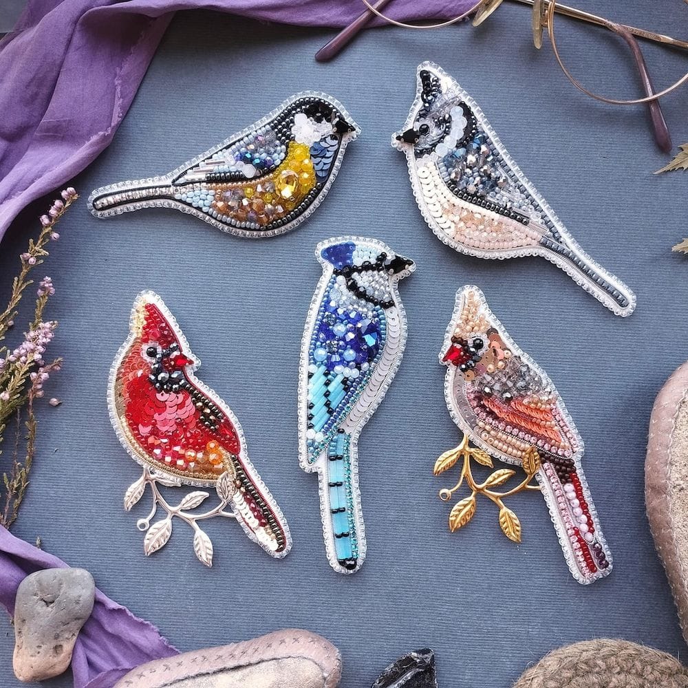 Bird Brooch Embroidery Kit, Beginner DIY Jewelry - Etsy