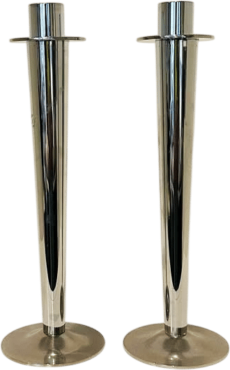 Chrome tapered candle holders