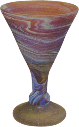 100% Silk: MARTINI GLASS IN AMBER