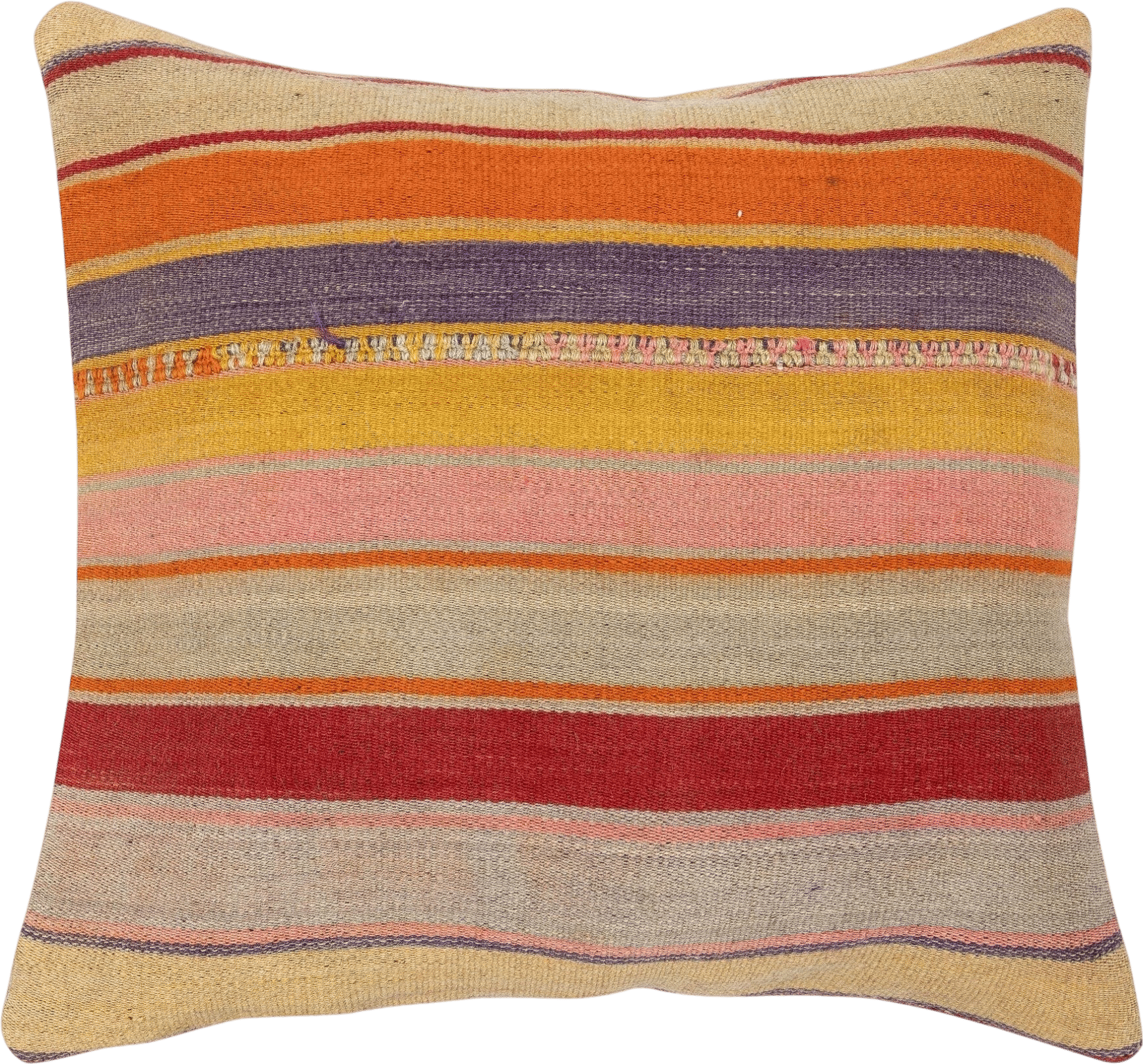 20"x20" Vintage Kilim Pillow Cover. Colorful Cushion Cover. Turkish Throw Pillow
