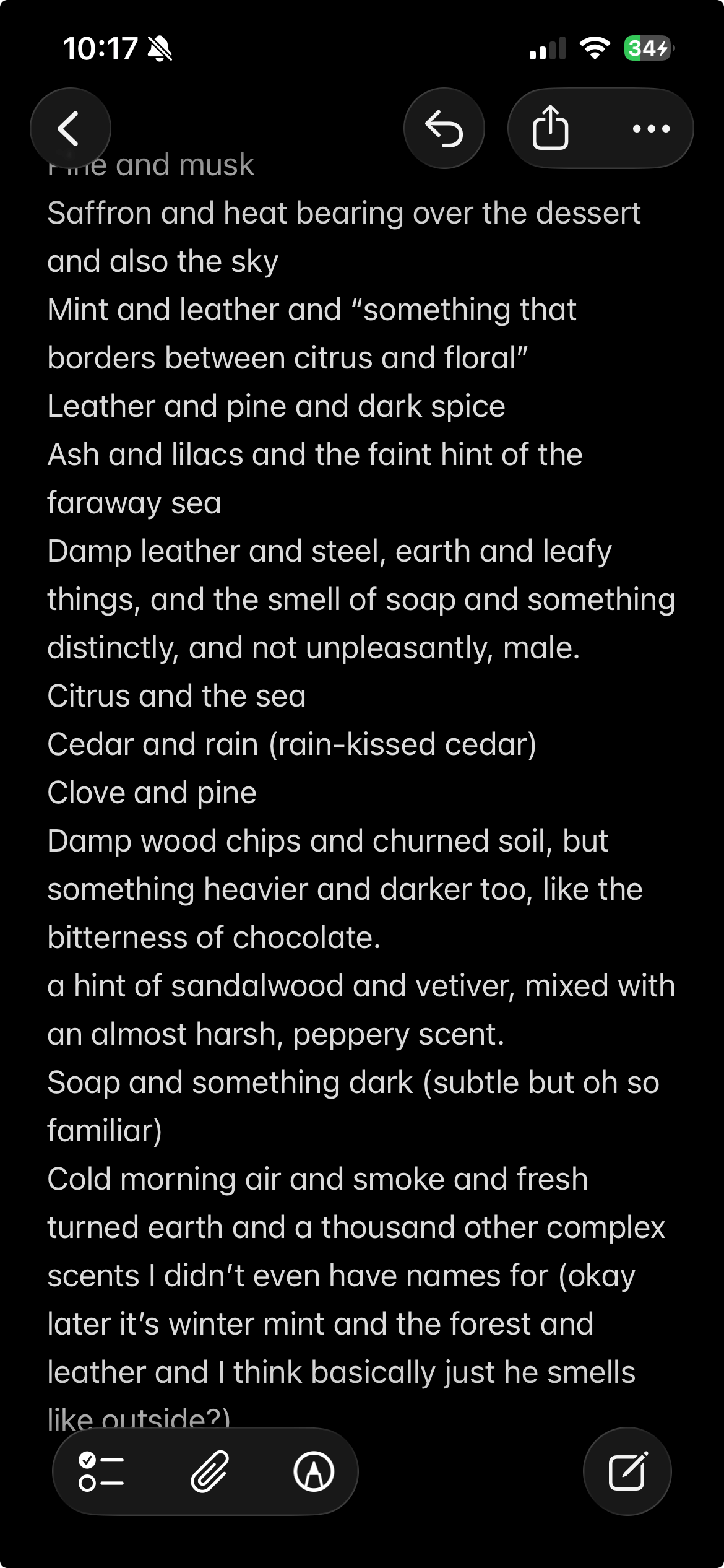 List of what men smell like in romance novels