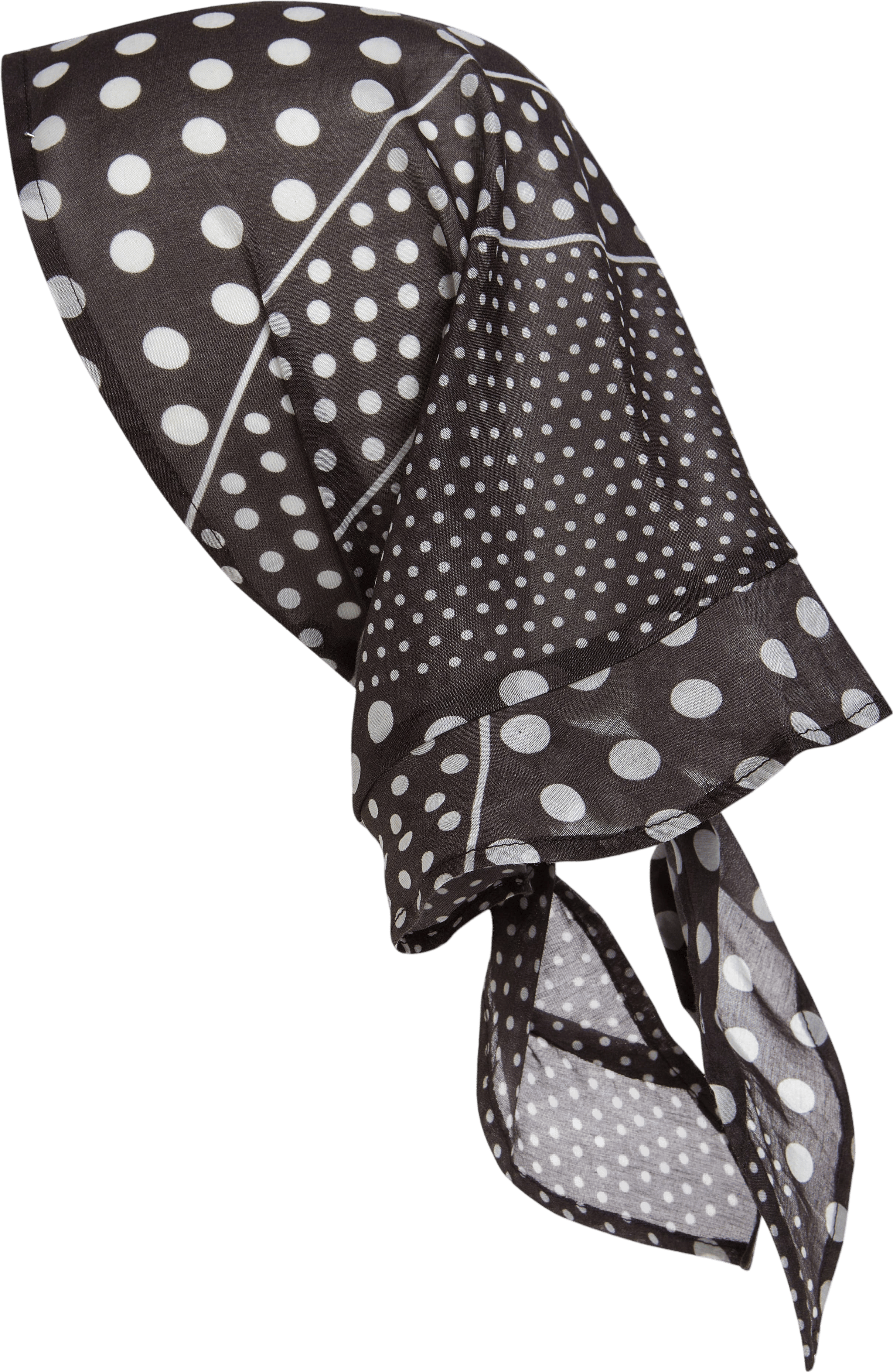 Damson Madder Ruffle Trim Polka Dot Hair Scarf