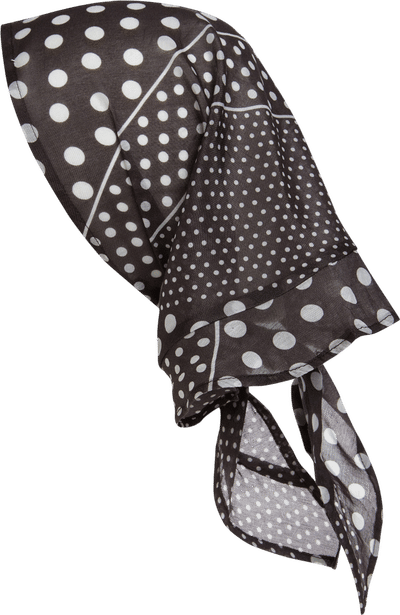 Ruffle Trim Polka Dot Hair Scarf