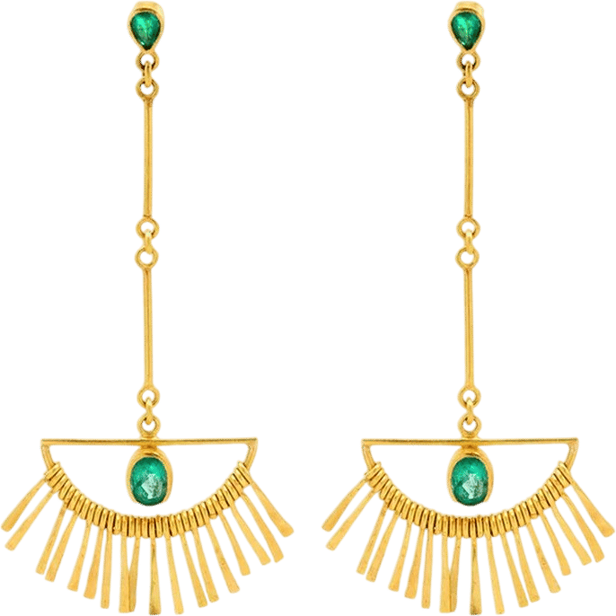 Black Sky, Blue World, Green Eyes Earrings