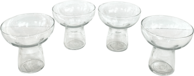 Set of Four Vintage Wine/margarita Glasses, Stemless, Hallow - Etsy