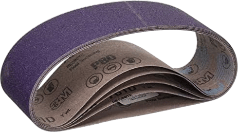 3M 81401 Regalite Resin Bond 80 Grit Cloth Sanding Belt, 3 x 21", Purple (Pack of 5)