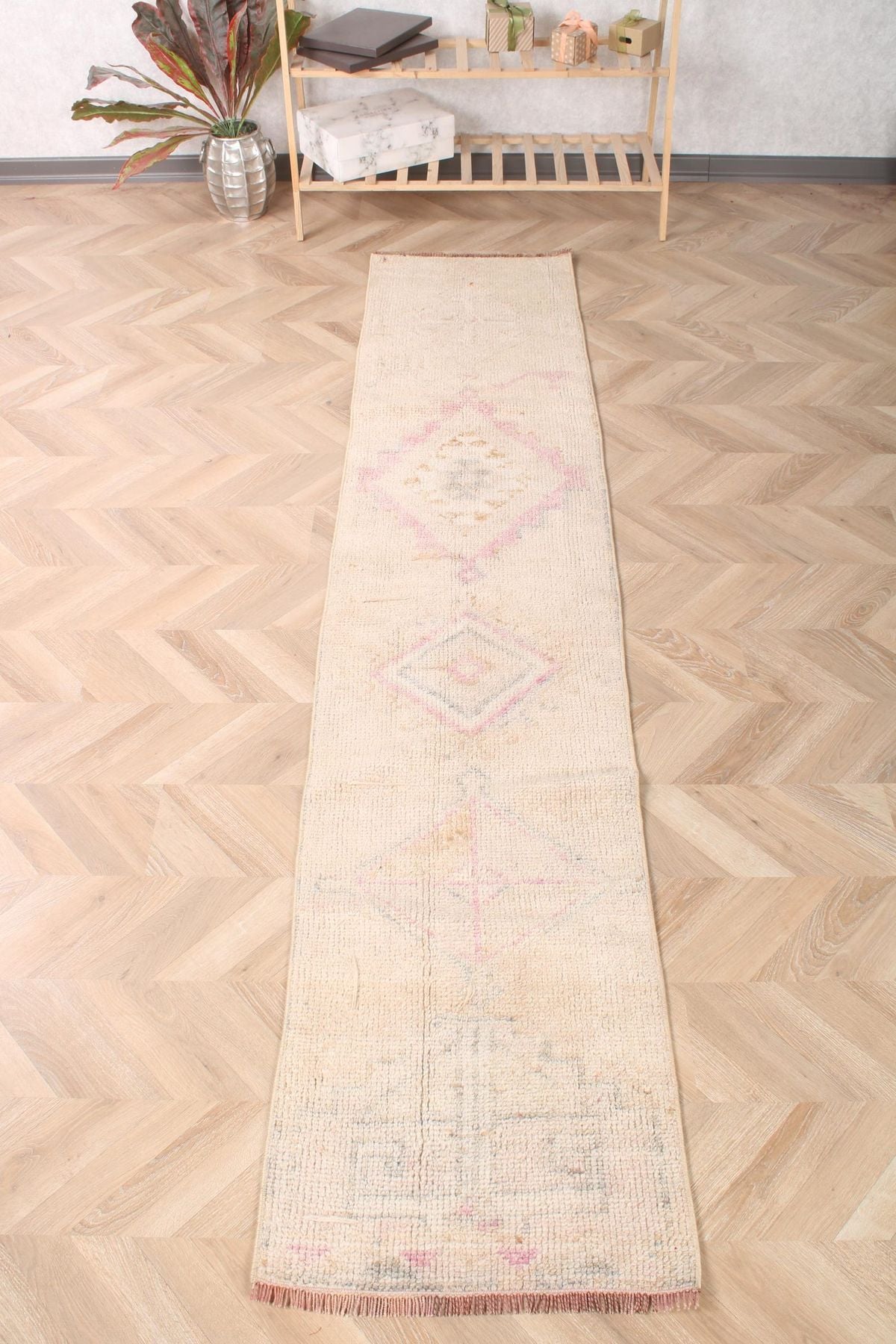 Turkish Vintage Herki Runner Rug (1.8x8.9 ft)