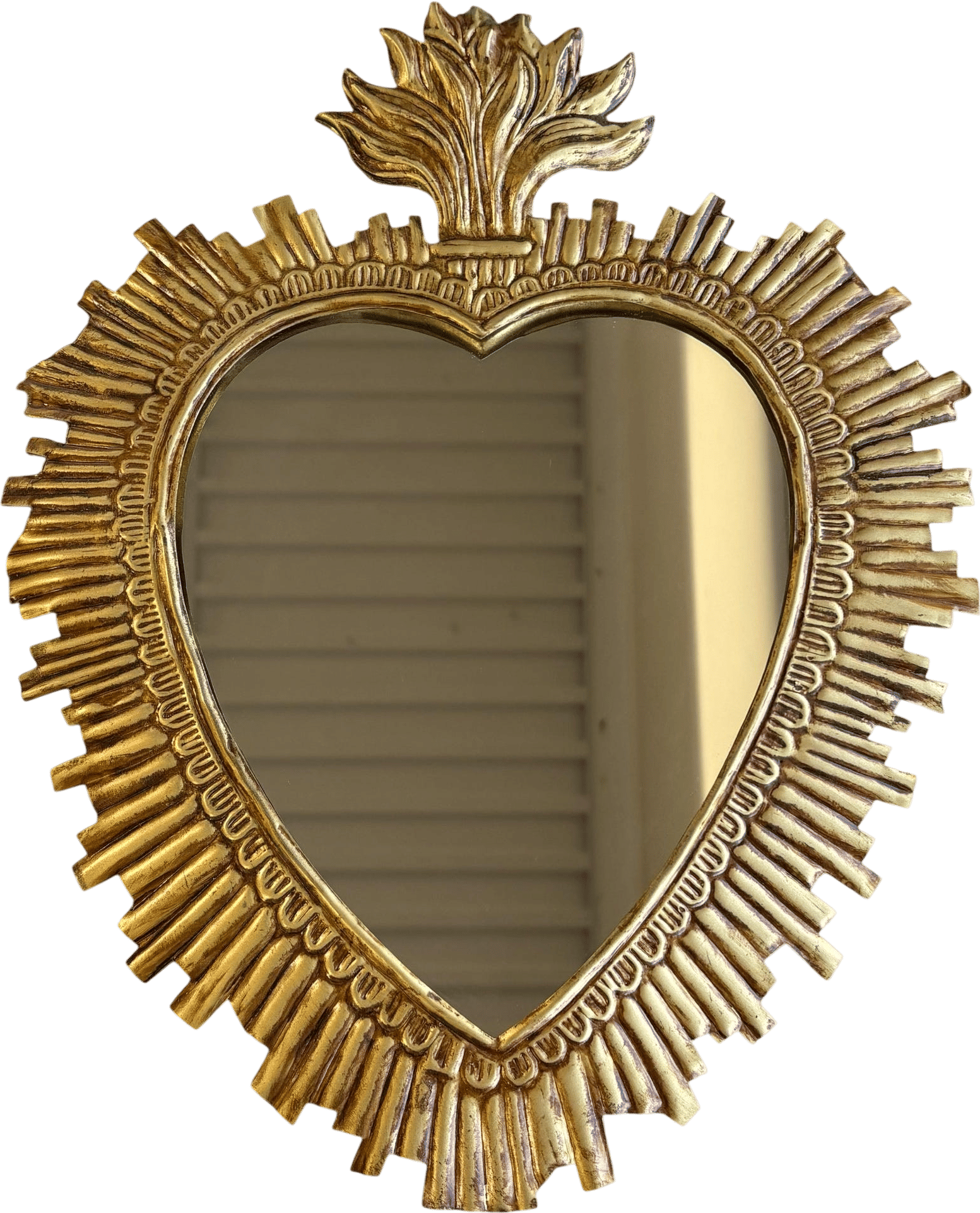 Gold Sacred Heart Wall Mirror (16" x 12.5")