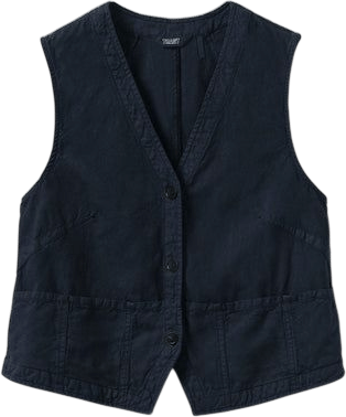 Cotton Linen Canvas Waistcoat Top