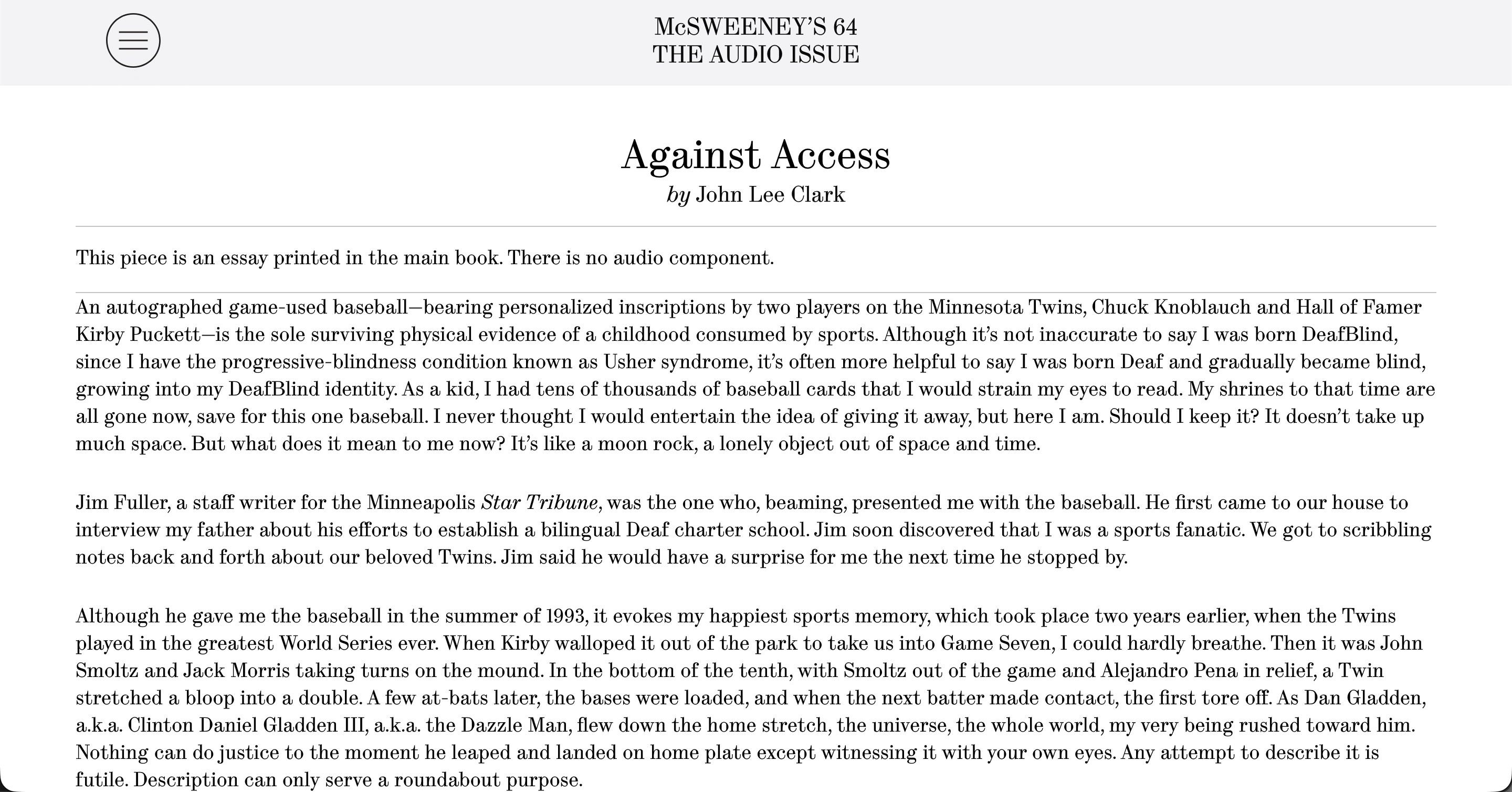 Against Access by John Lee Clark