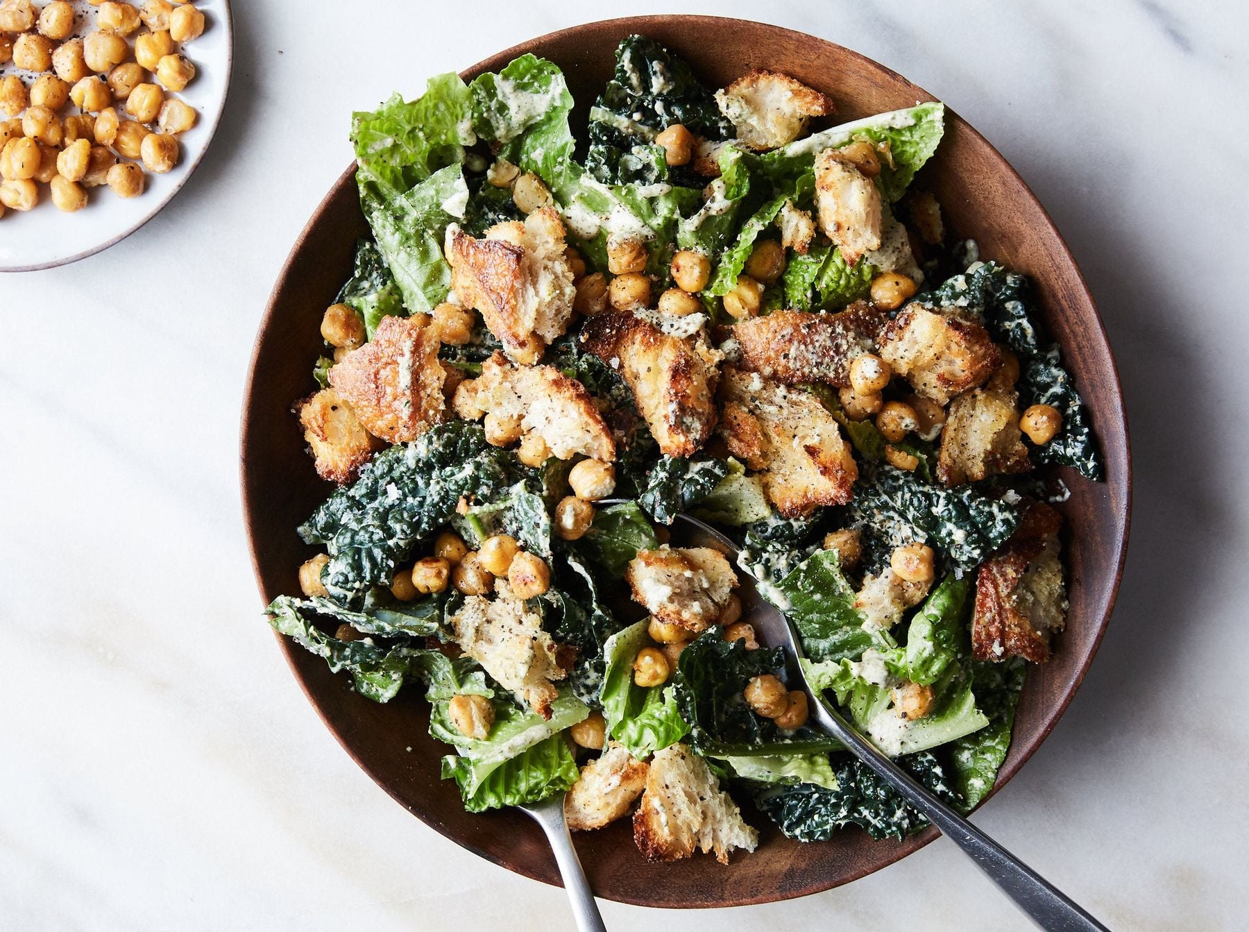 Vegan Caesar Salad With Crisp Chickpeas Recipe