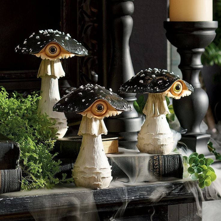 Peeking Mushrooms, Set of Three