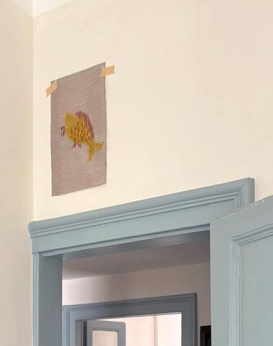 Yumo Yuan’s Painted Warp Weavings at Milan Design Week