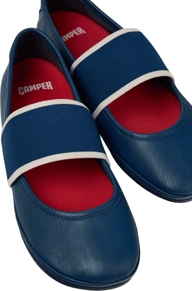 Right Nina Blue Leather Ballerinas for Women.