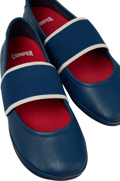 Right Nina Blue Leather Ballerinas