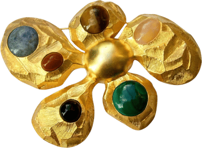 24k Gold Plated Flower Brooch