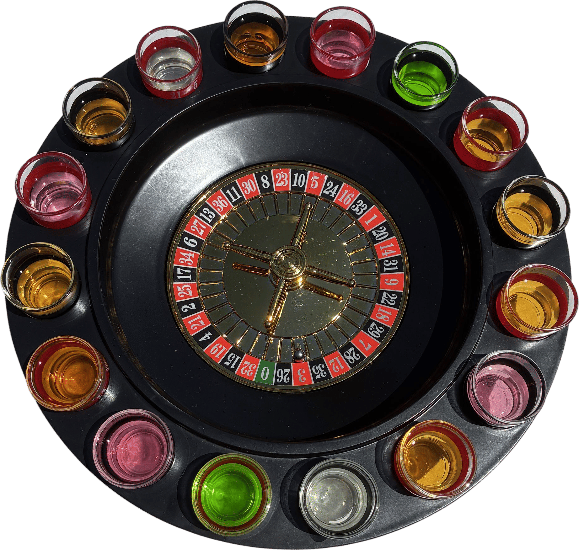 vintage shot roulette wheel.