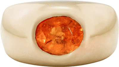14K Yellow Gold Fire Opal Dome Ring