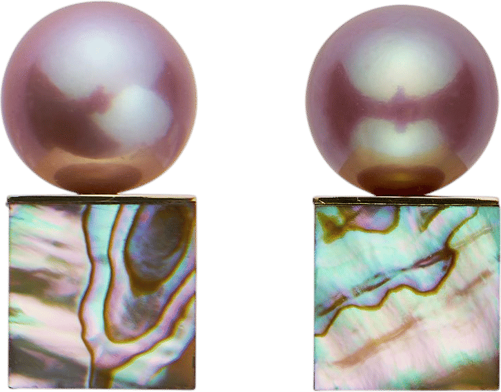 Melanie Georgacopoulos Abalone Cube Stud Earrings
