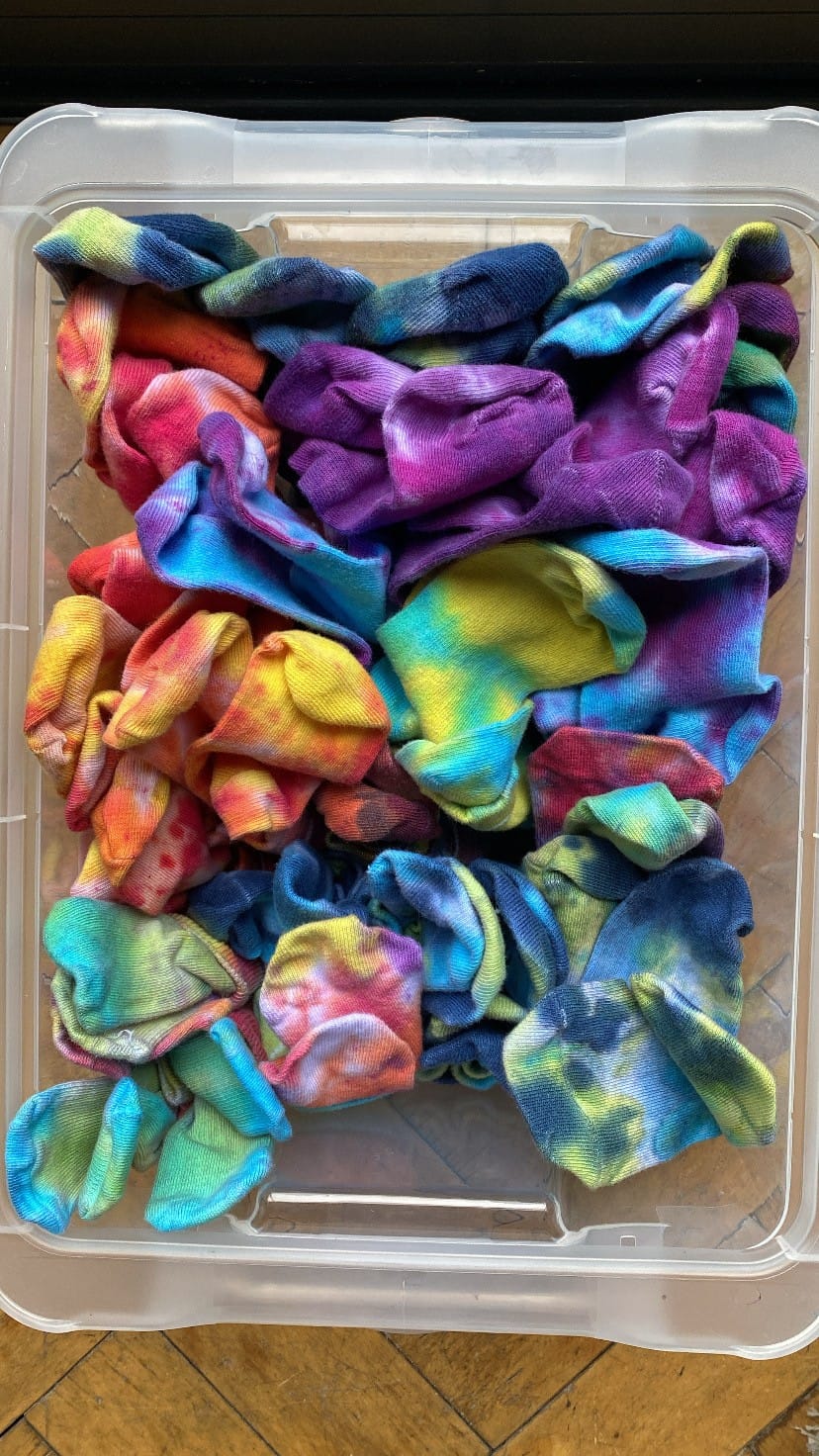 Tie dyed socks